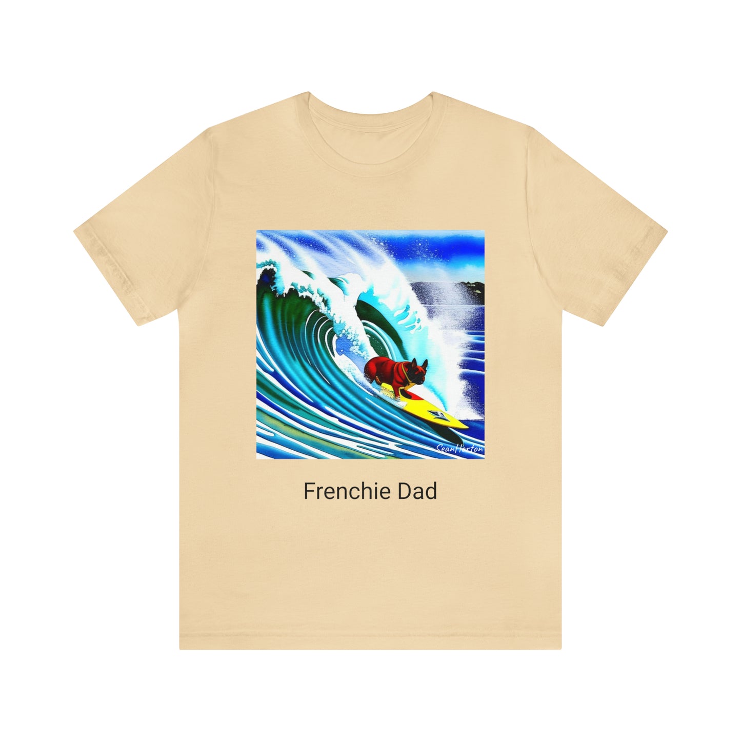 Surfing Frenchie/Frenchie Dad Unisex Jersey Short Sleeve Tee