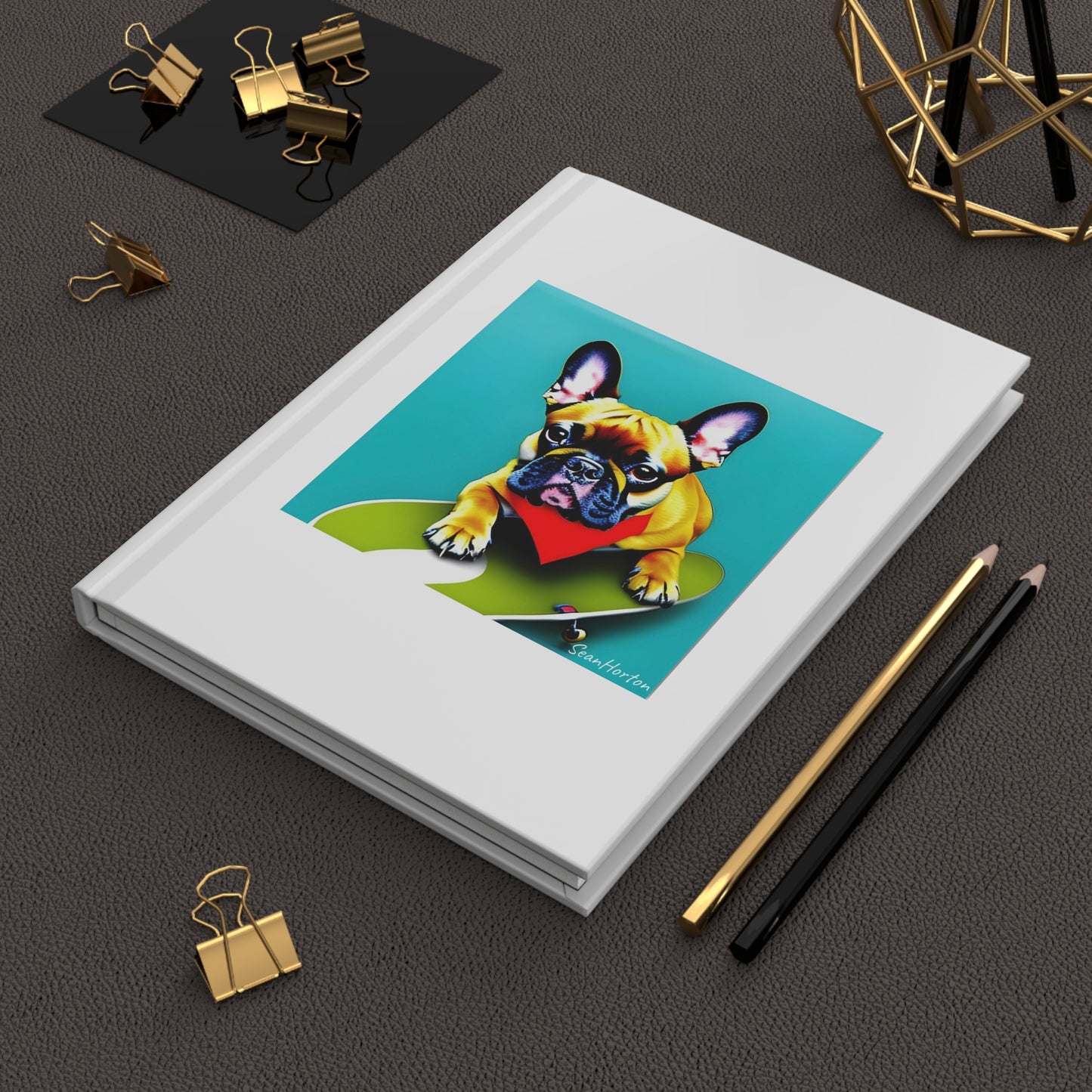 Frenchie on a Skateboard #2 Hardcover Journal Matte