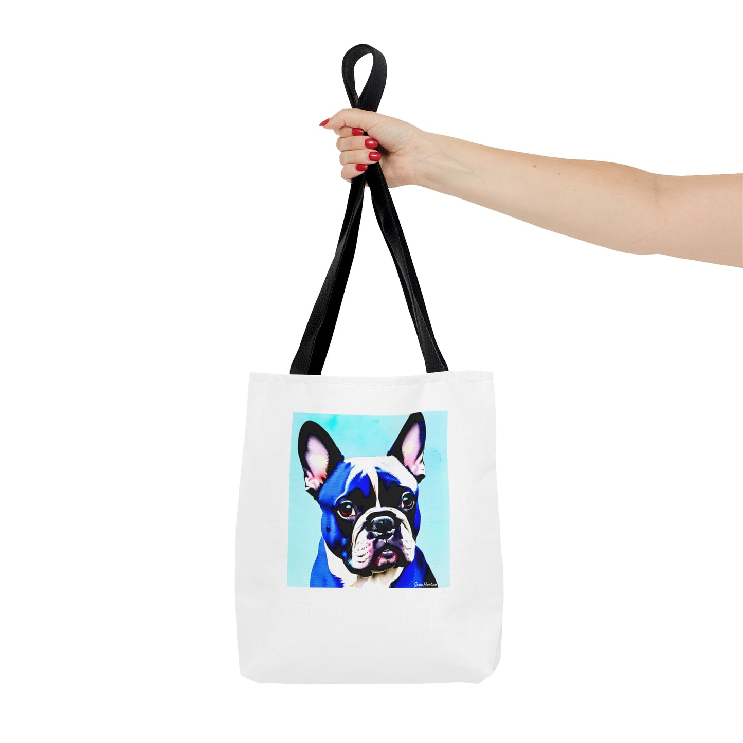 Blue Frenchie Tote Bag (AOP)