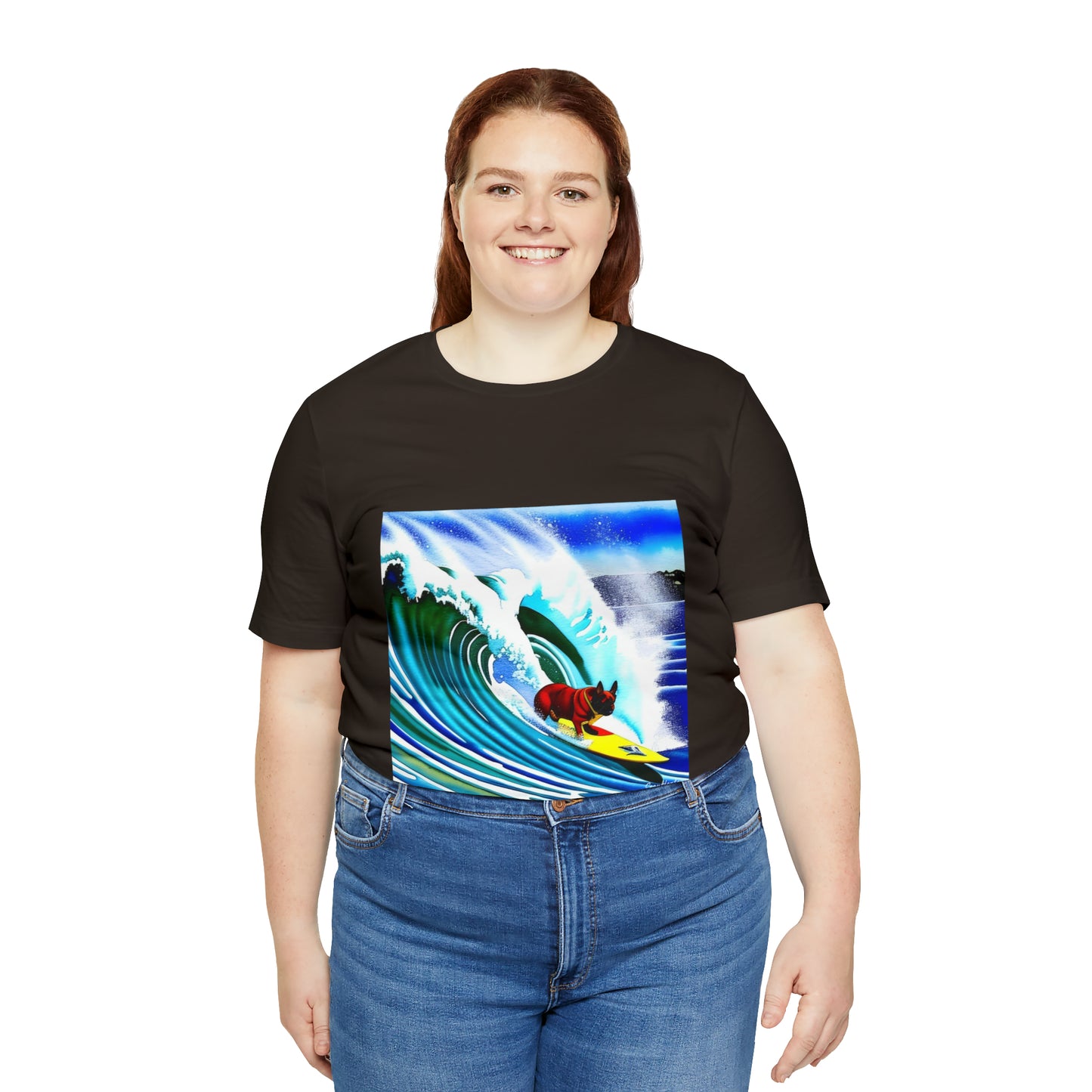 Surfing Frenchie Unisex Jersey Short Sleeve Tee
