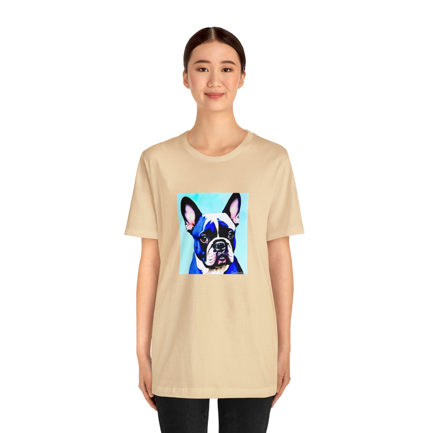 Blue Frenchie Unisex Jersey Short Sleeve Tee