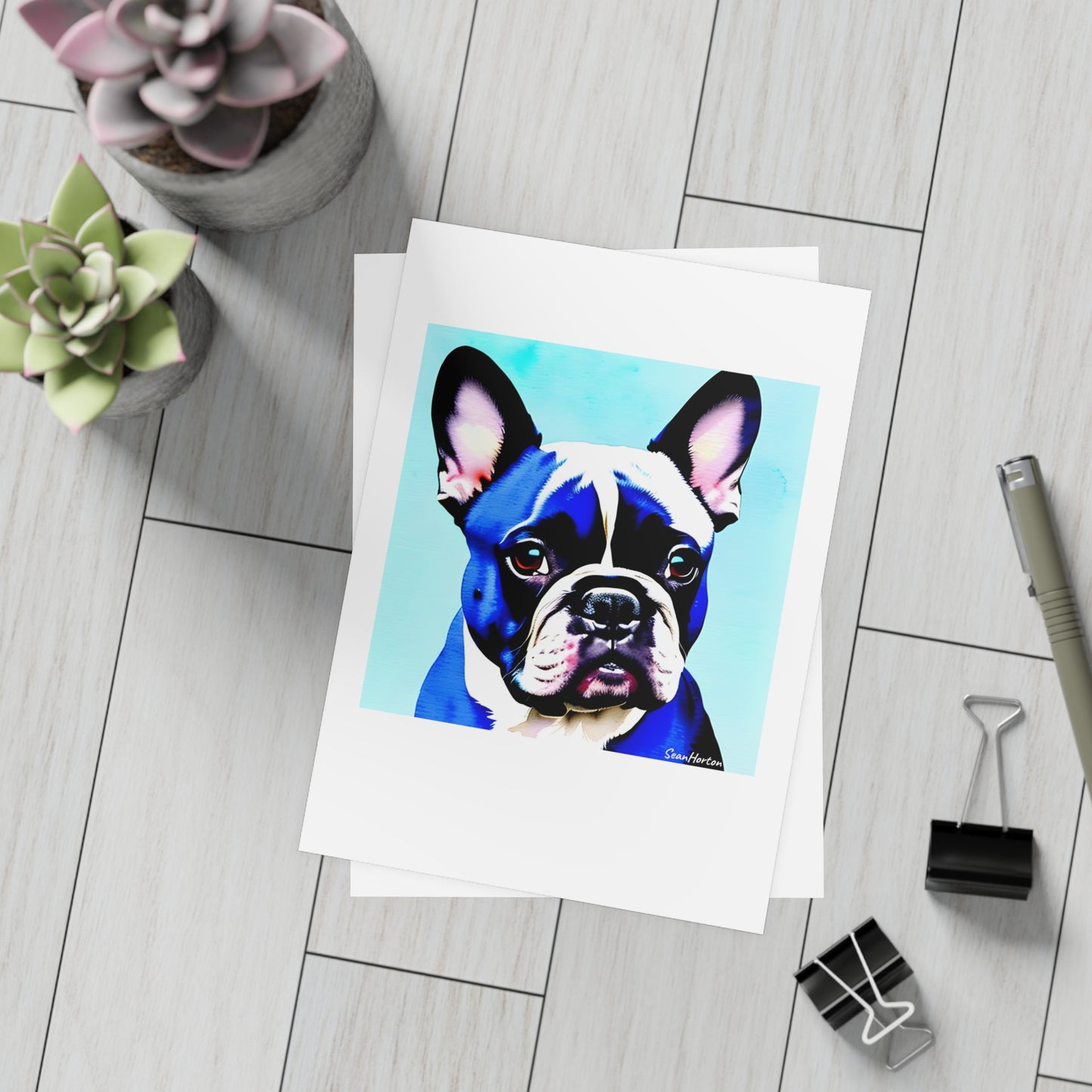 Blue Frenchie Postcard Bundles (envelopes included)