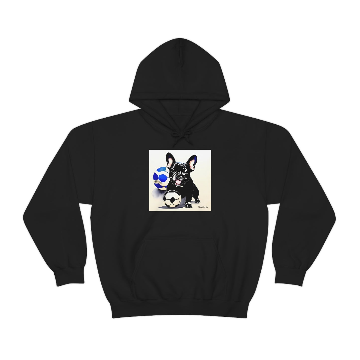 Frenchie with a Soccer Ball Unisex Heavy Blend™ Hooded Sweatshirt