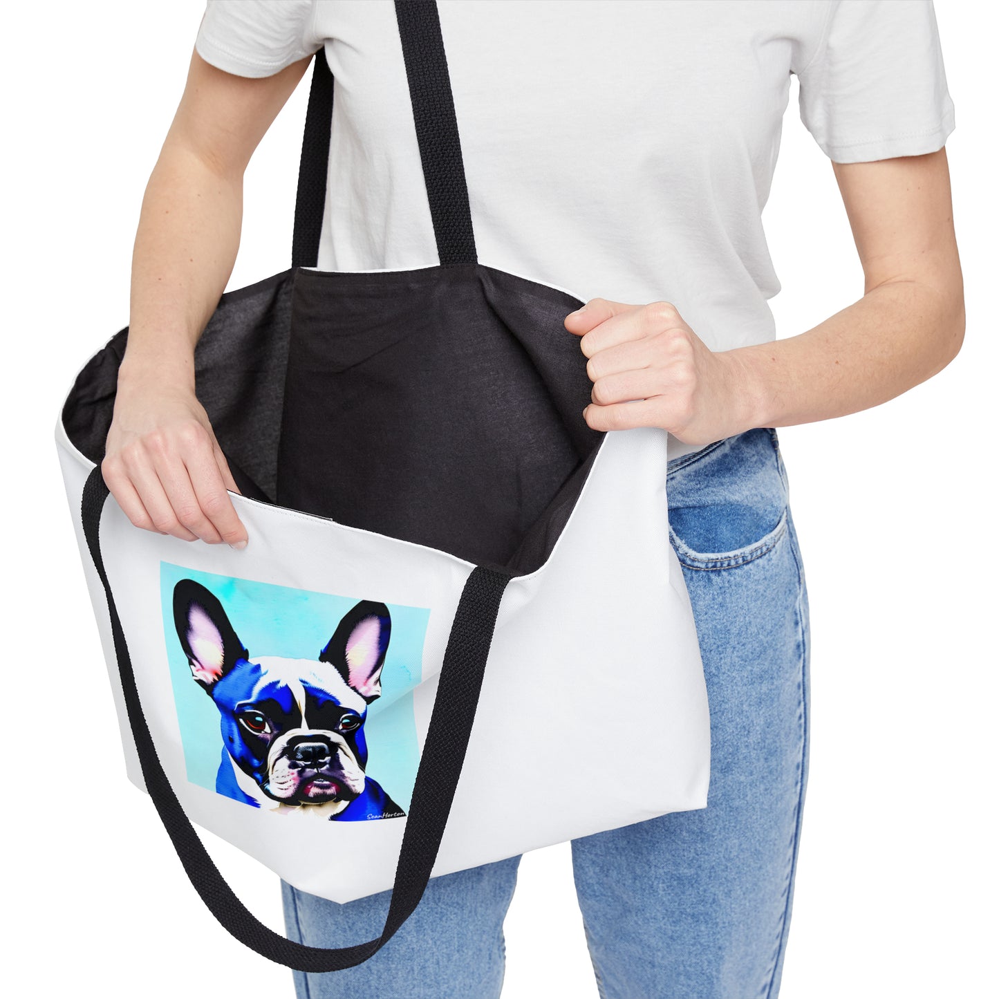 Blue Frenchie Weekender Tote Bag