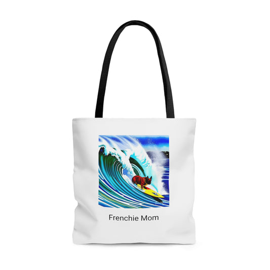 Surfing Frenchie/Frenchie Mom Tote Bag (AOP)