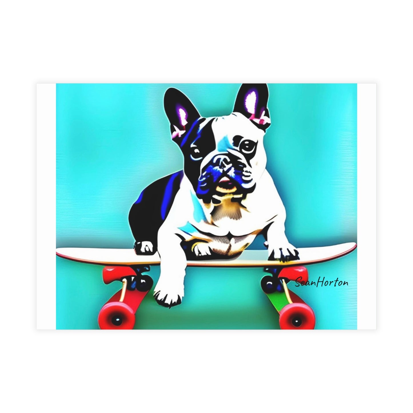Frenchie on a Skateboard Postcard Bundles (envelopes included)