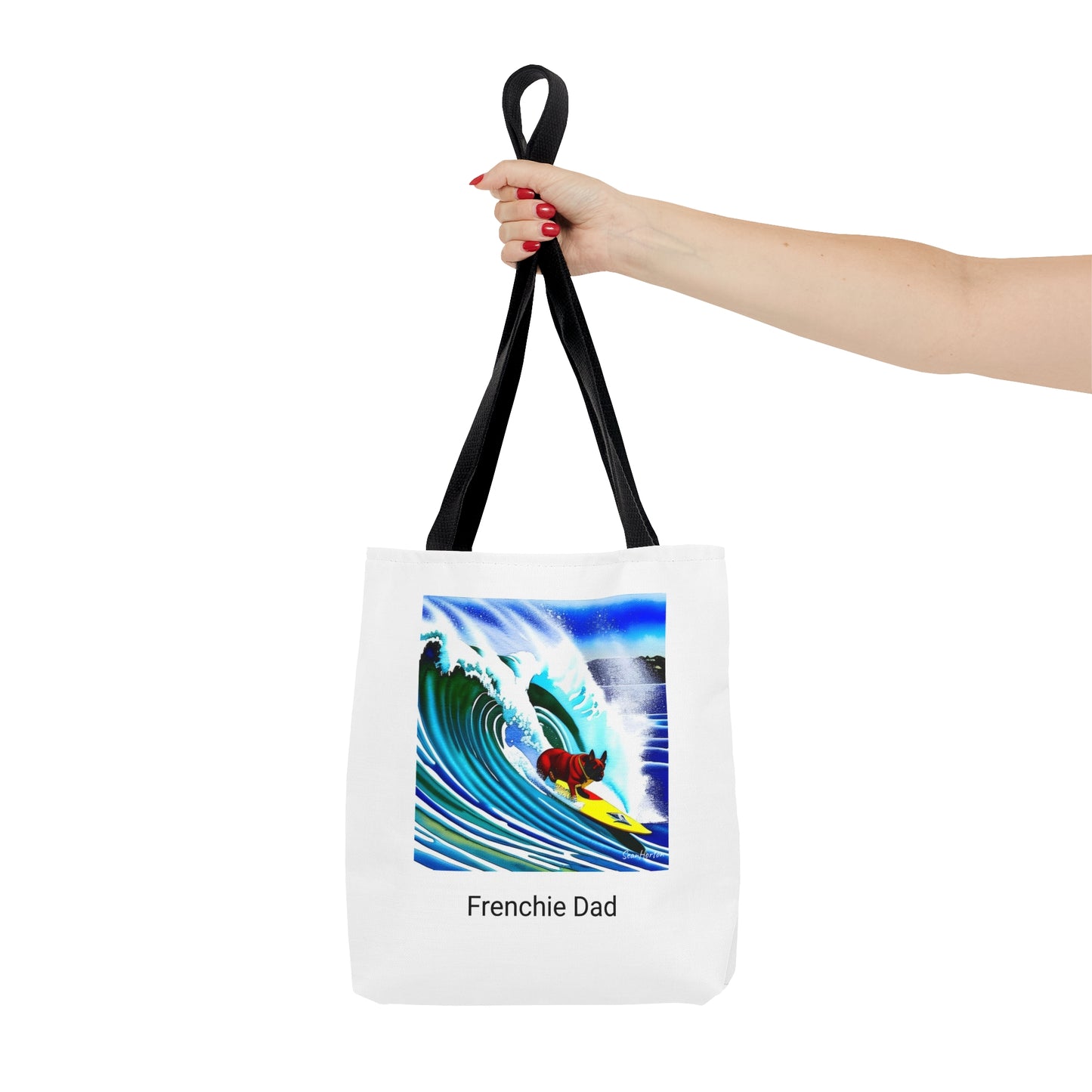 Surfing Frenchie/Frenchie Dad Tote Bag (AOP)