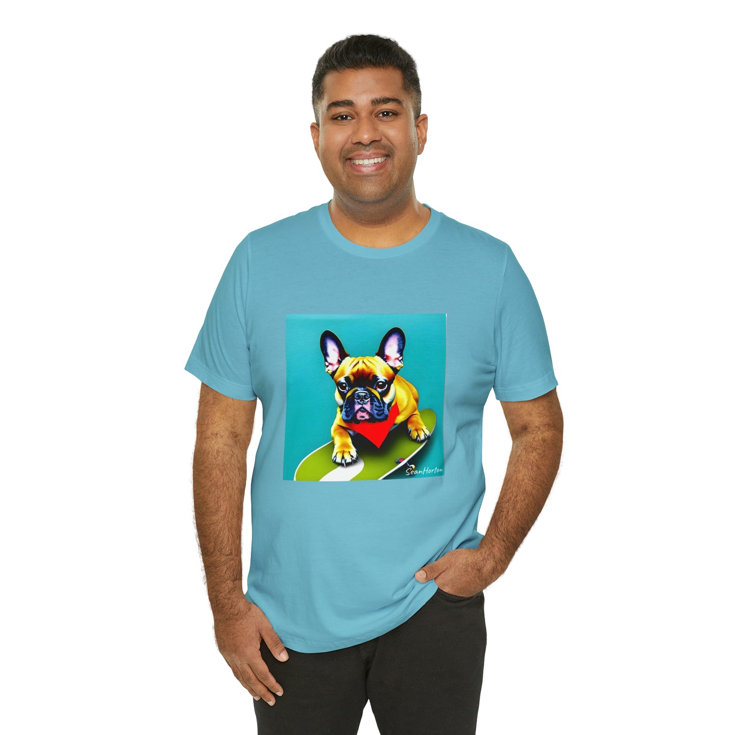 Frenchie on a Skateboard #2 Unisex Jersey Short Sleeve Tee