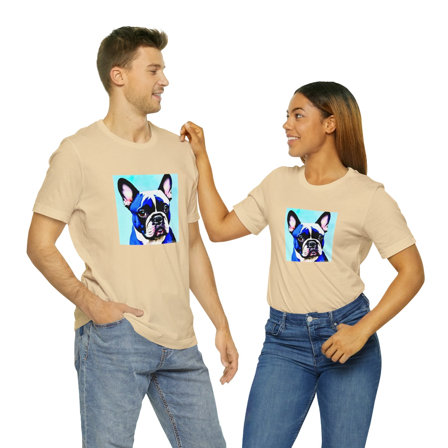 Blue Frenchie Unisex Jersey Short Sleeve Tee