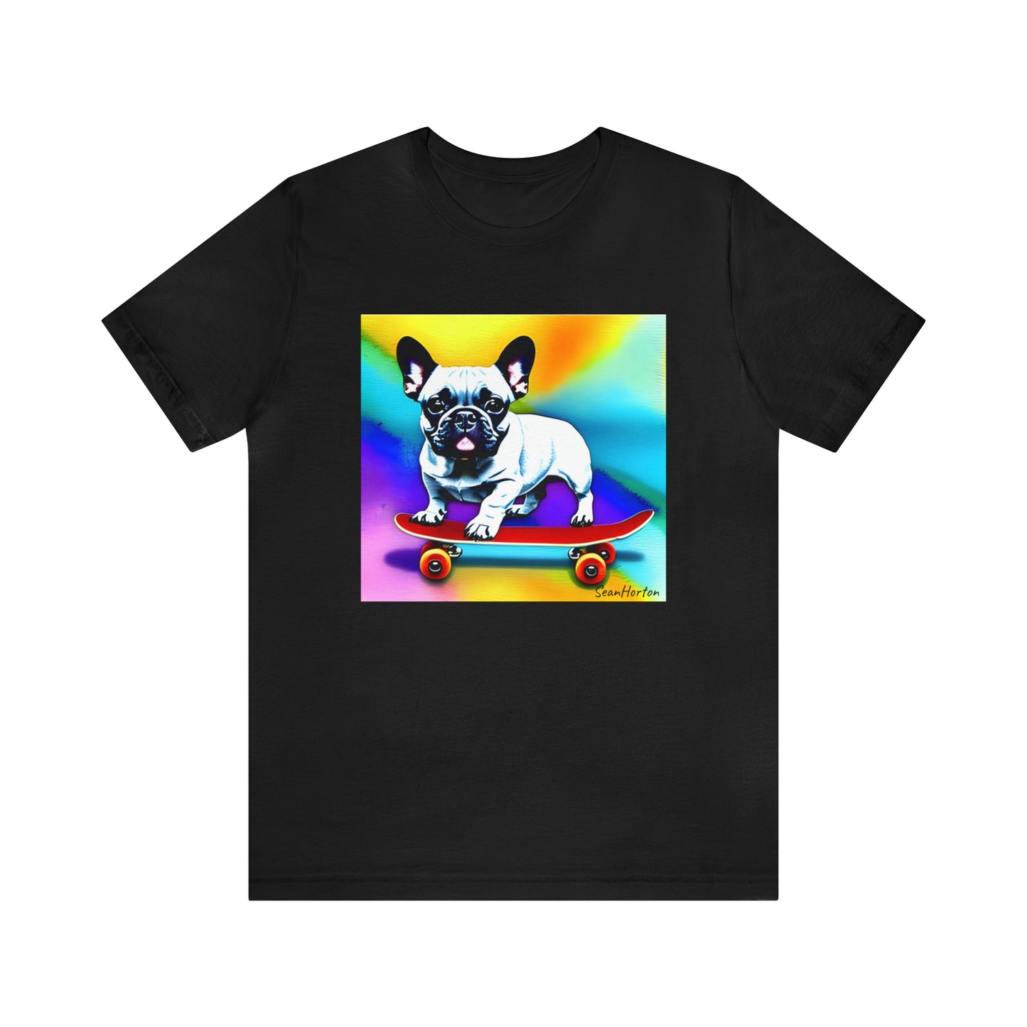 Frenchie on a Skateboard #3 Unisex Jersey Short Sleeve Tee