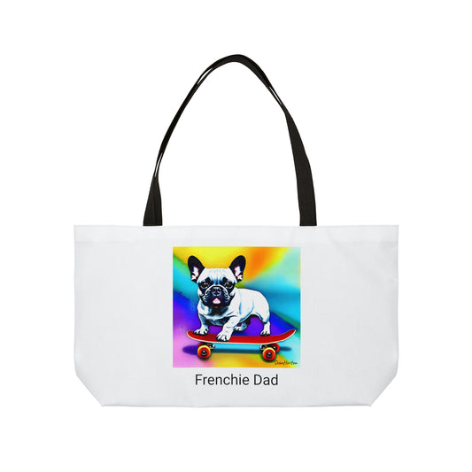 Frenchie on a Skateboard #3/Frenchie Dad Weekender Tote Bag
