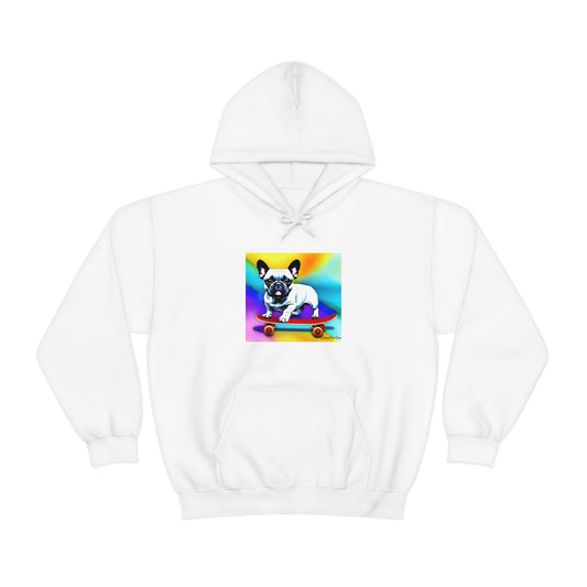 Frenchie on a Skateboard #3 Unisex Heavy Blend™ Hooded Sweatshirt