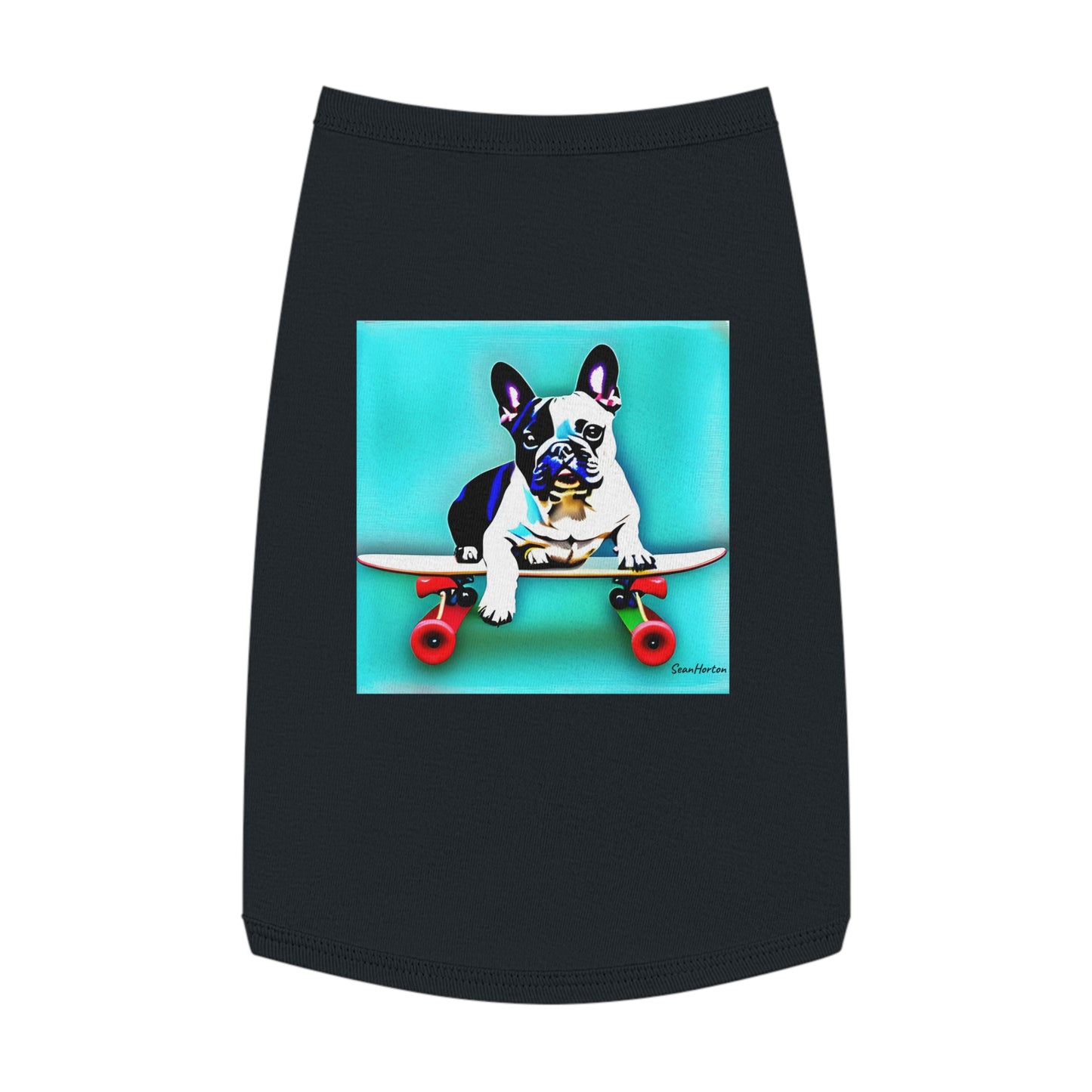 Frenchie on a Skateboard Pet Tank Top