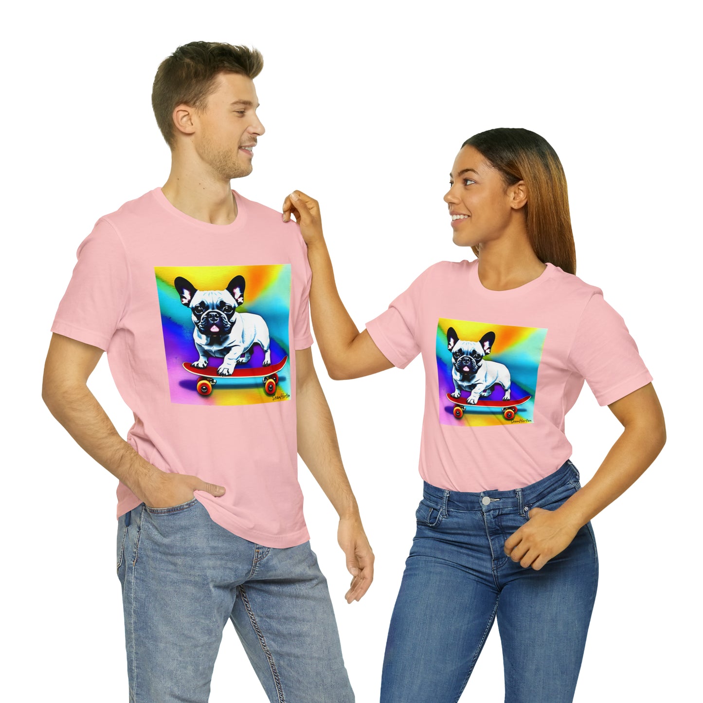 Frenchie on a Skateboard #3 Unisex Jersey Short Sleeve Tee