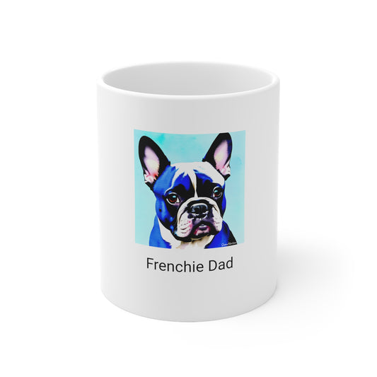 Blue Frenchie/Frenchie Dad Ceramic Mug 11oz