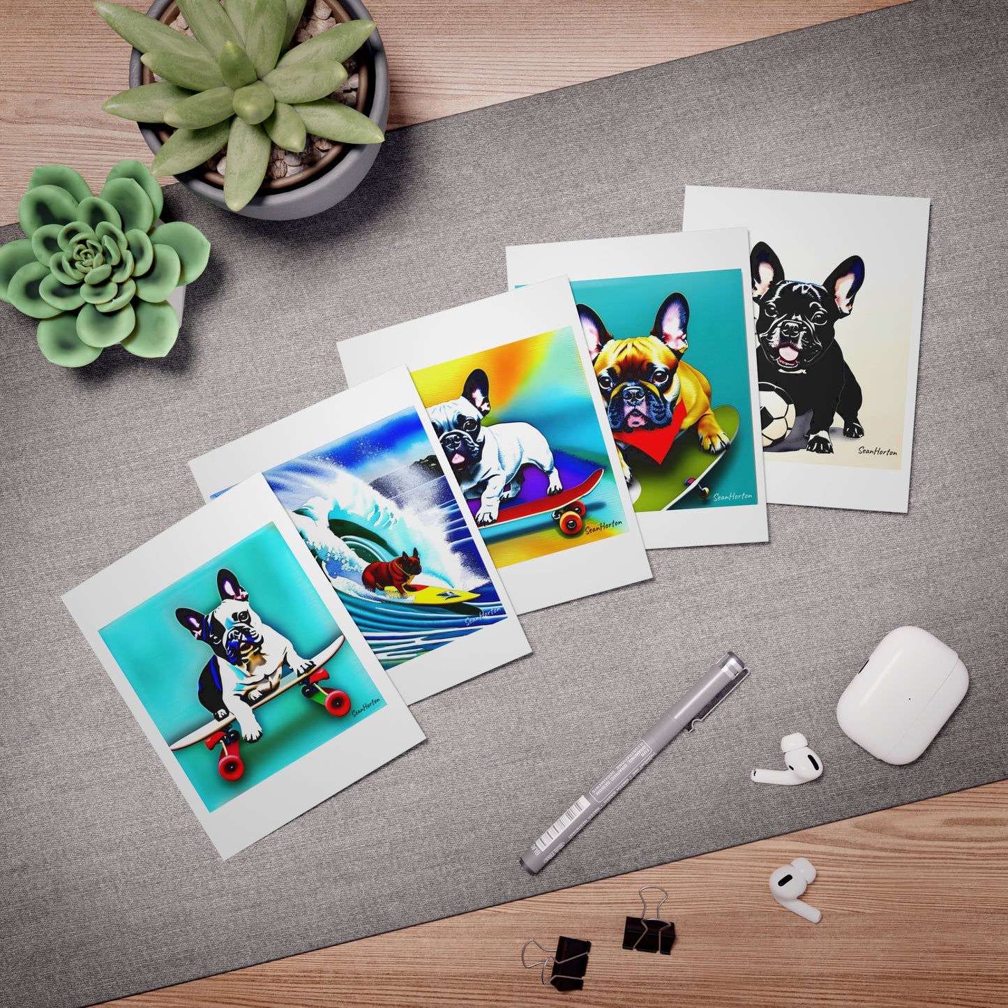 Frenchie Multi-Design Greeting Cards (5-Pack)