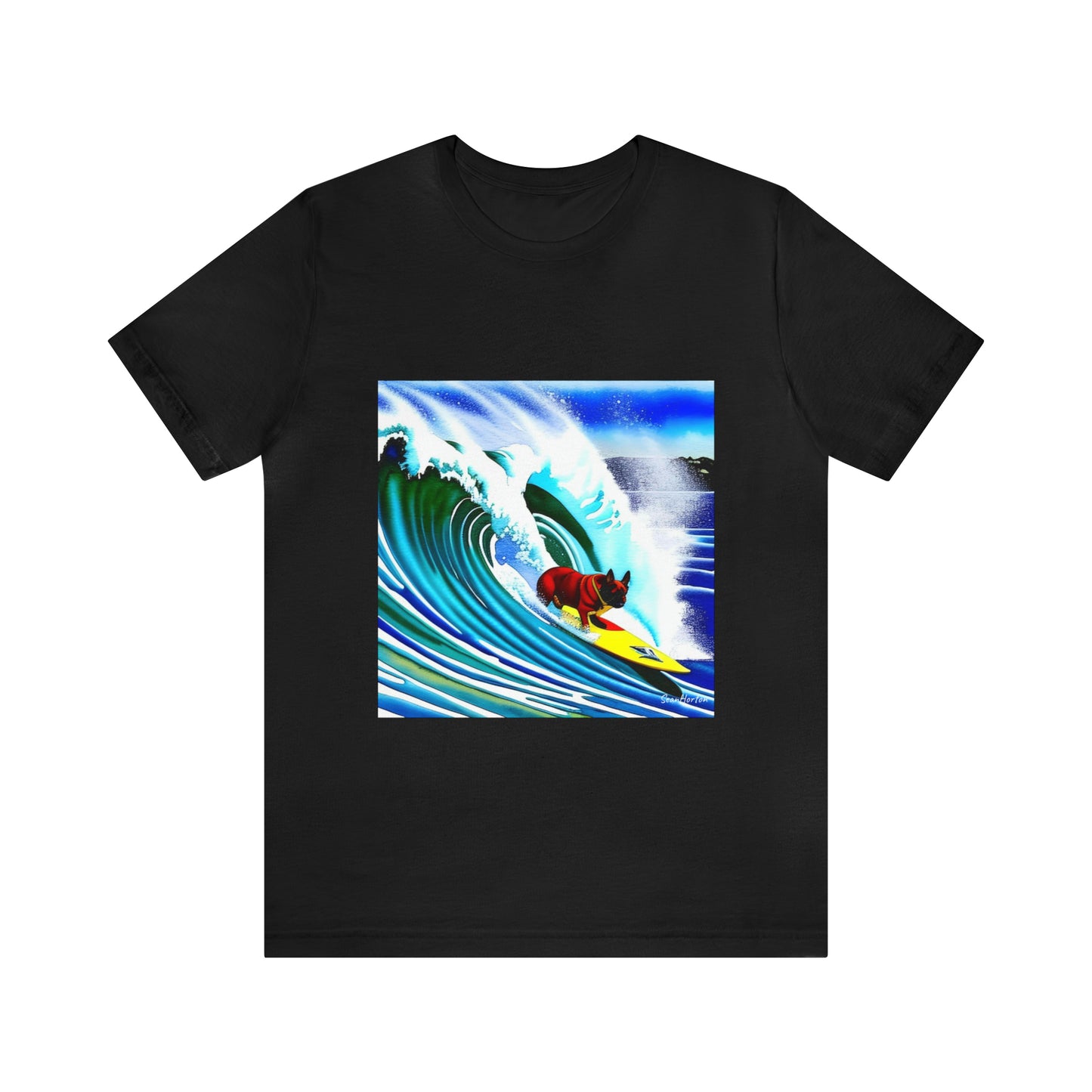 Surfing Frenchie Unisex Jersey Short Sleeve Tee