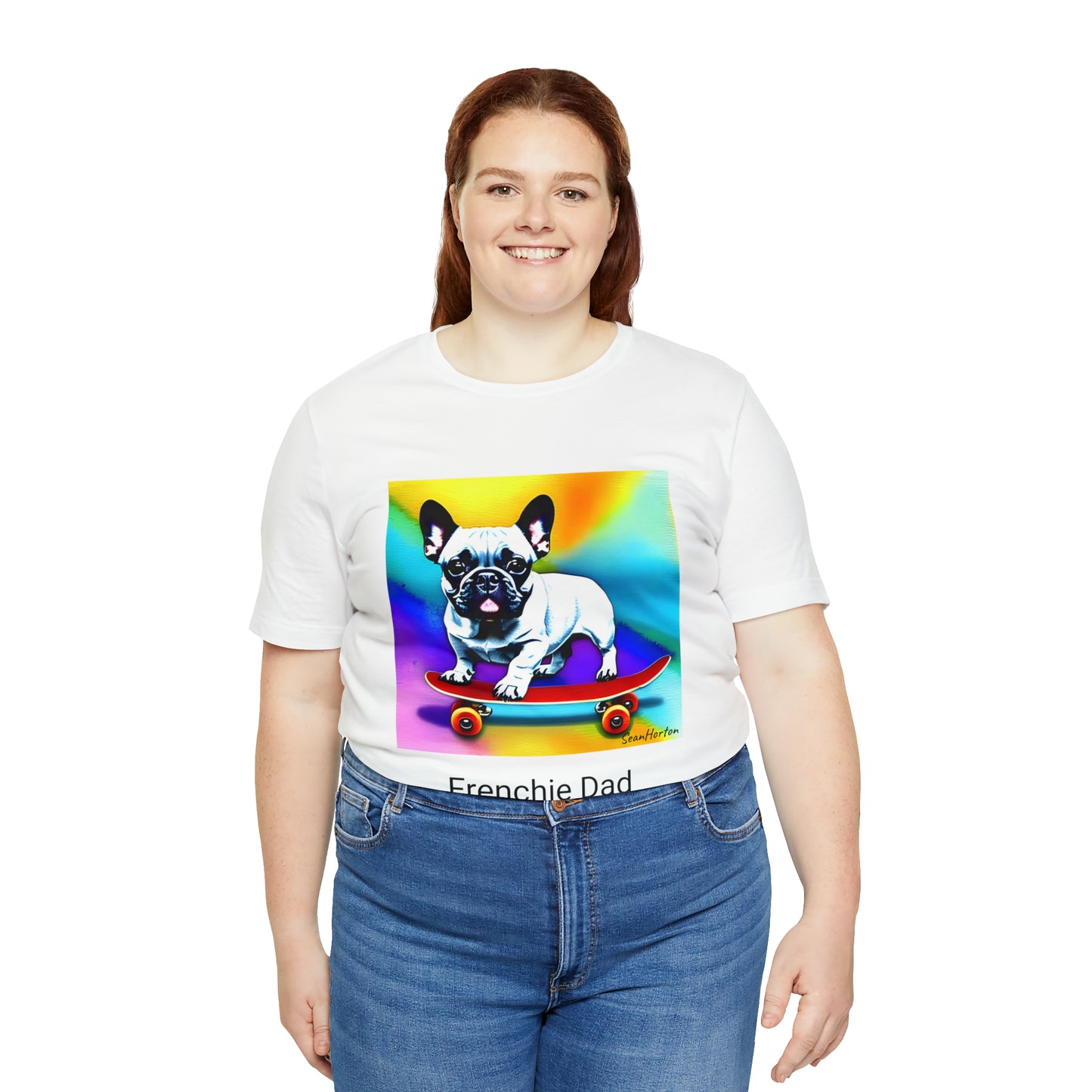 Frenchie on a Skateboard #3 Unisex Jersey Short Sleeve Tee