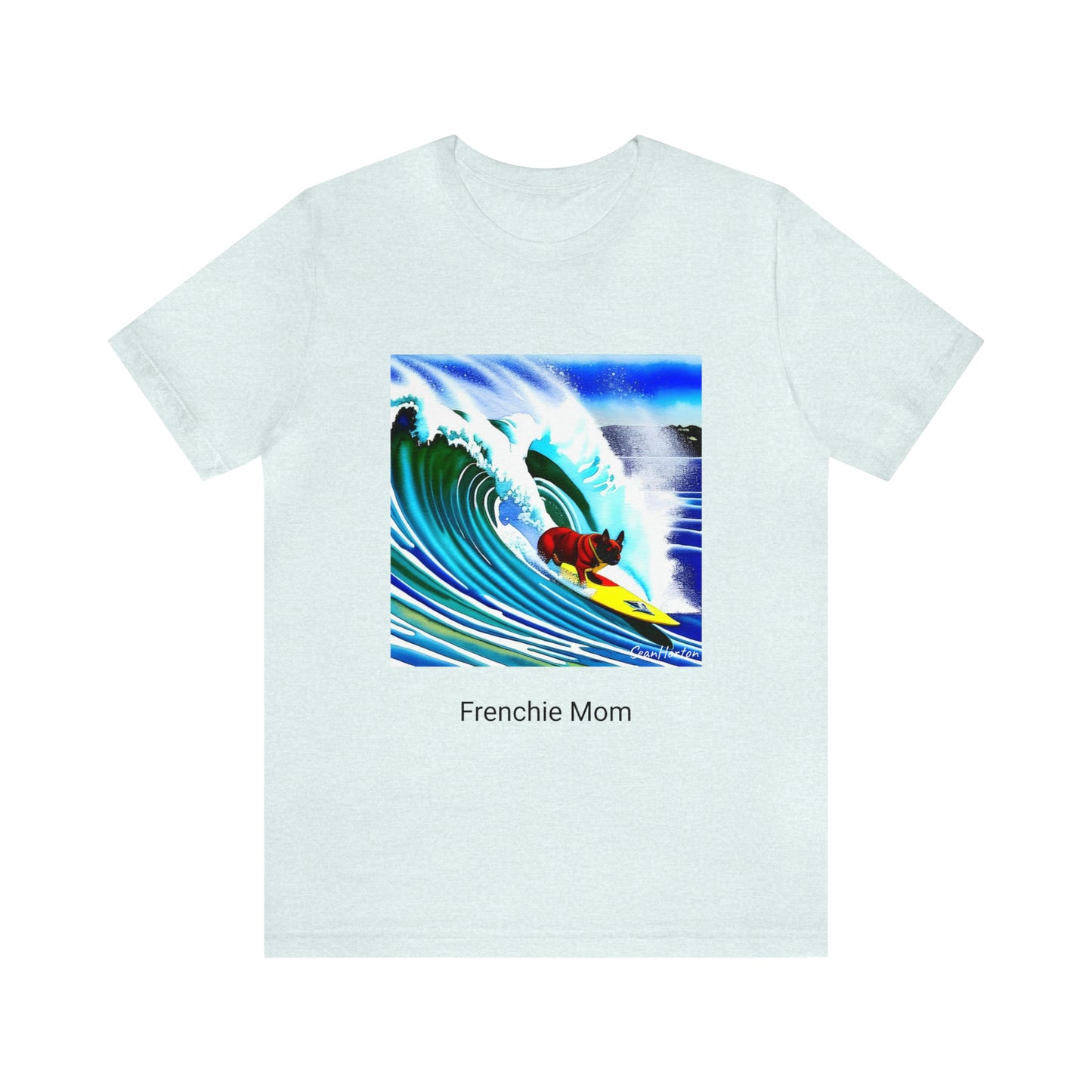 Surfing Frenchie/Frenchie Mom Unisex Jersey Short Sleeve Tee