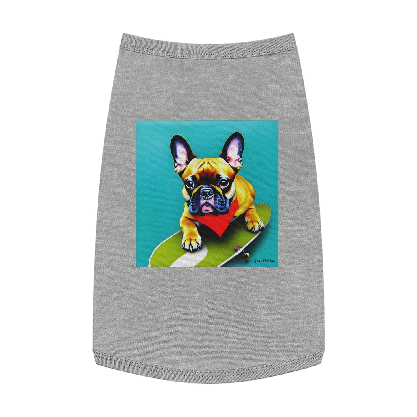 Frenchie on a Skateboard #2 Pet Tank Top