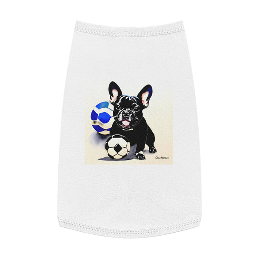 Frenchie with a Soccer Ball Pet Tank Top
