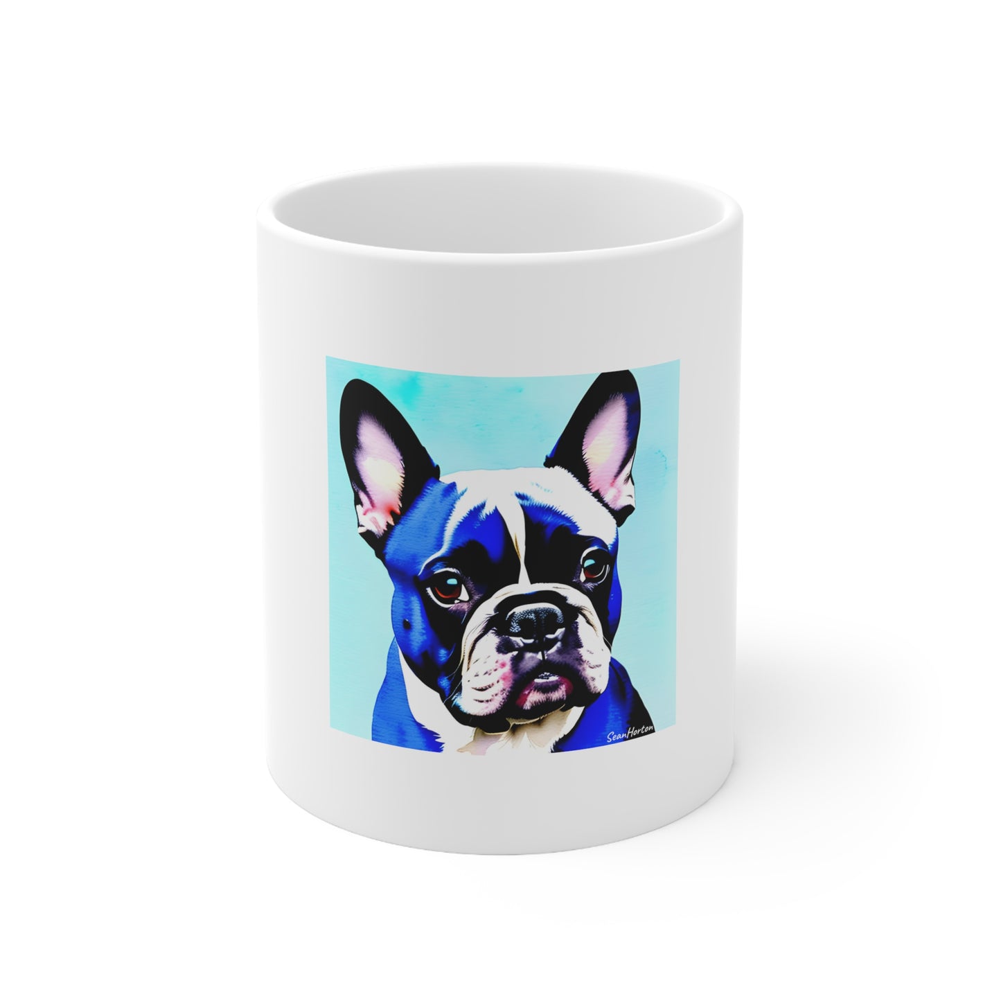 Blue Frenchie Ceramic Mug 11oz