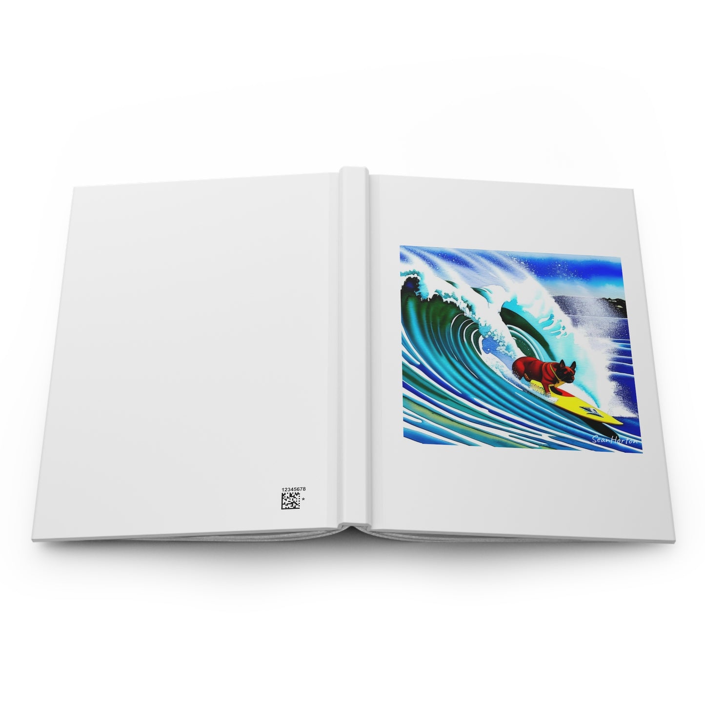 Surfing Frenchie Hardcover Journal Matte