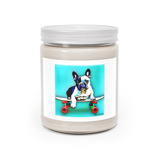 Frenchie on a Skateboard Scented Candles, 9oz