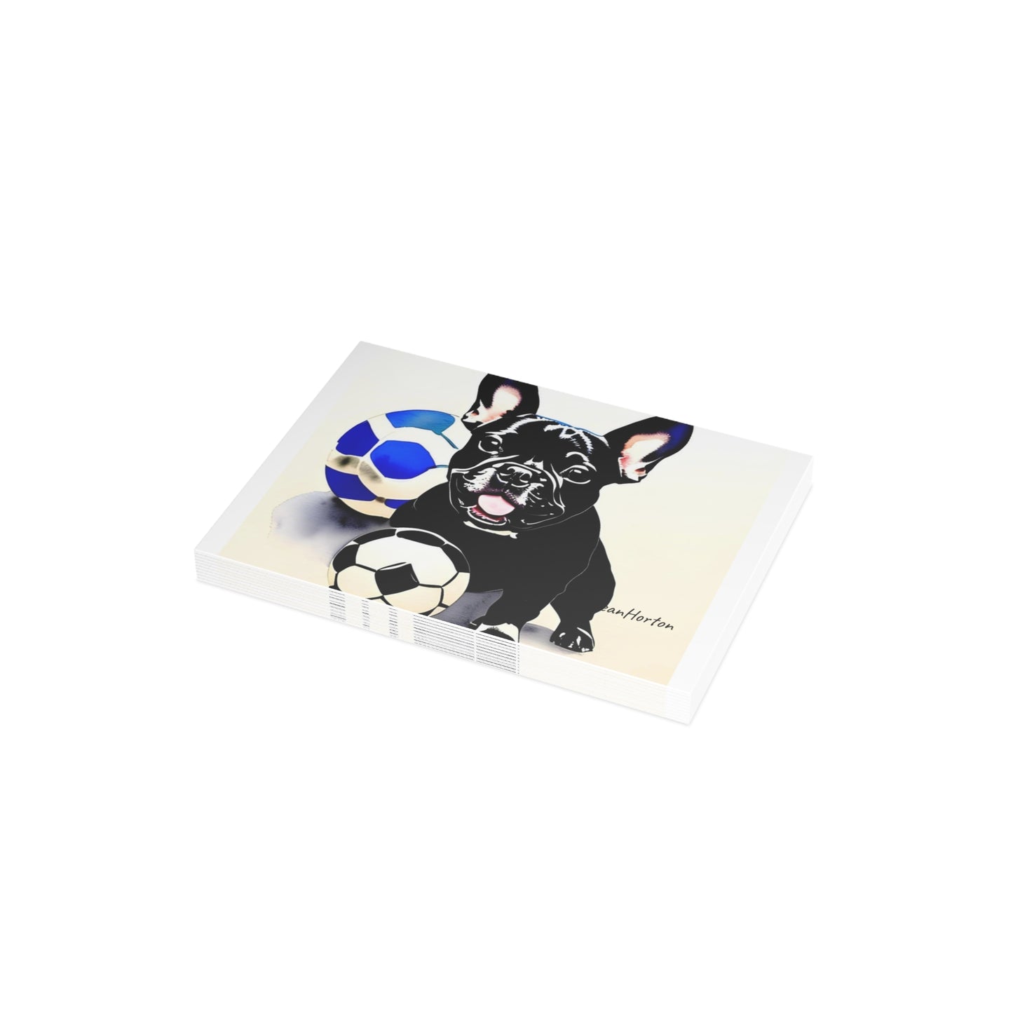 Frenchie with a Soccer Ball Postcard Bundles (envelopes included)