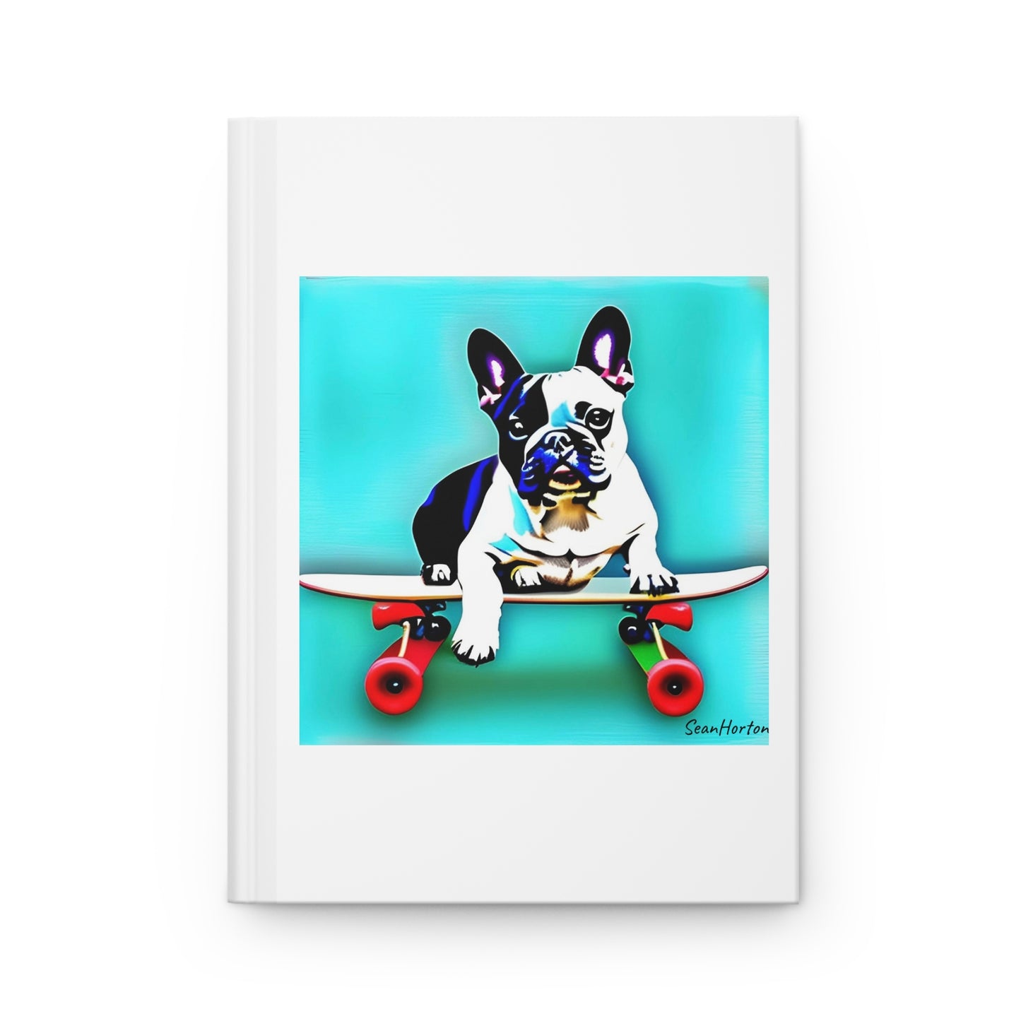 Frenchie on a Skateboard Hardcover Journal Matte