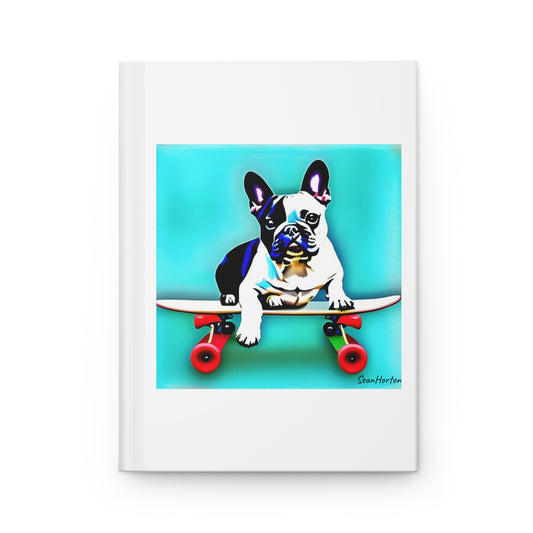 Frenchie on a Skateboard Hardcover Journal Matte