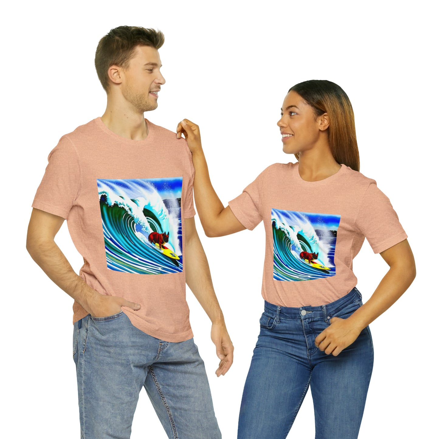 Surfing Frenchie Unisex Jersey Short Sleeve Tee