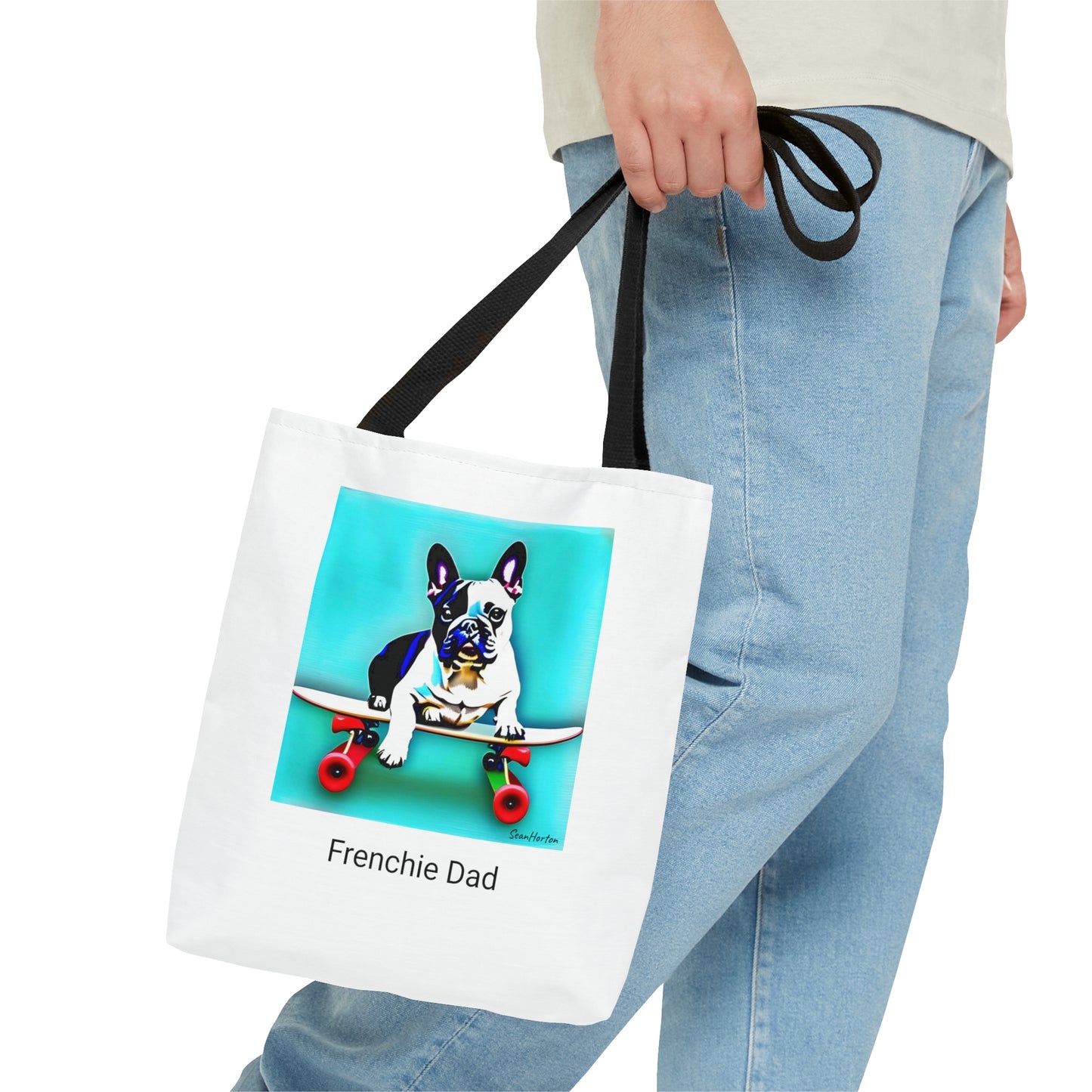 Frenchie on a Skateboard/Frenchie Dad Tote Bag (AOP)