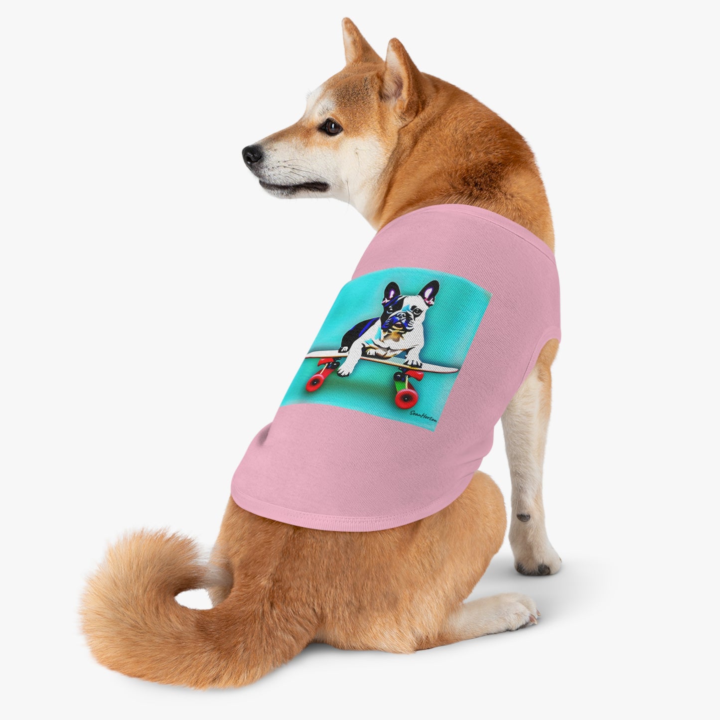 Frenchie on a Skateboard Pet Tank Top
