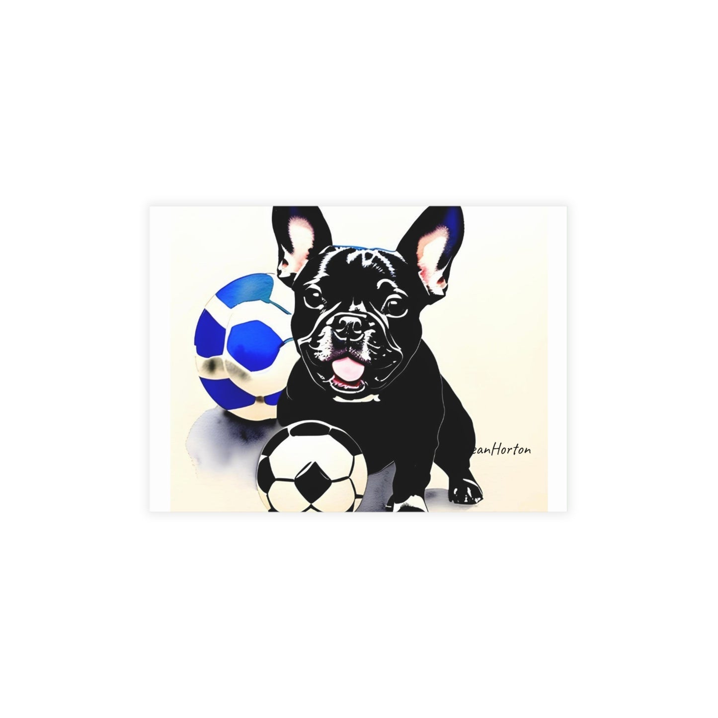 Frenchie with a Soccer Ball Postcard Bundles (envelopes included)