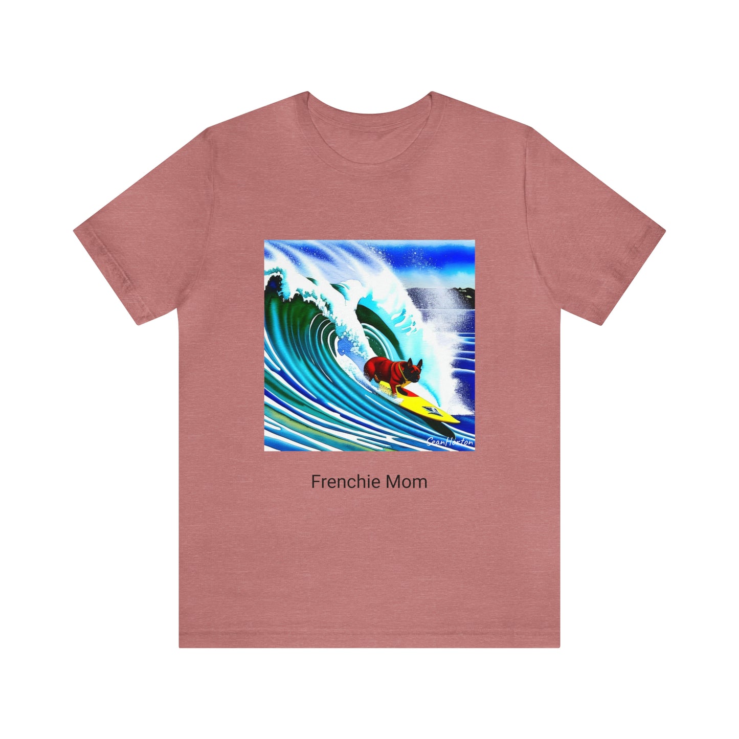 Surfing Frenchie/Frenchie Mom Unisex Jersey Short Sleeve Tee