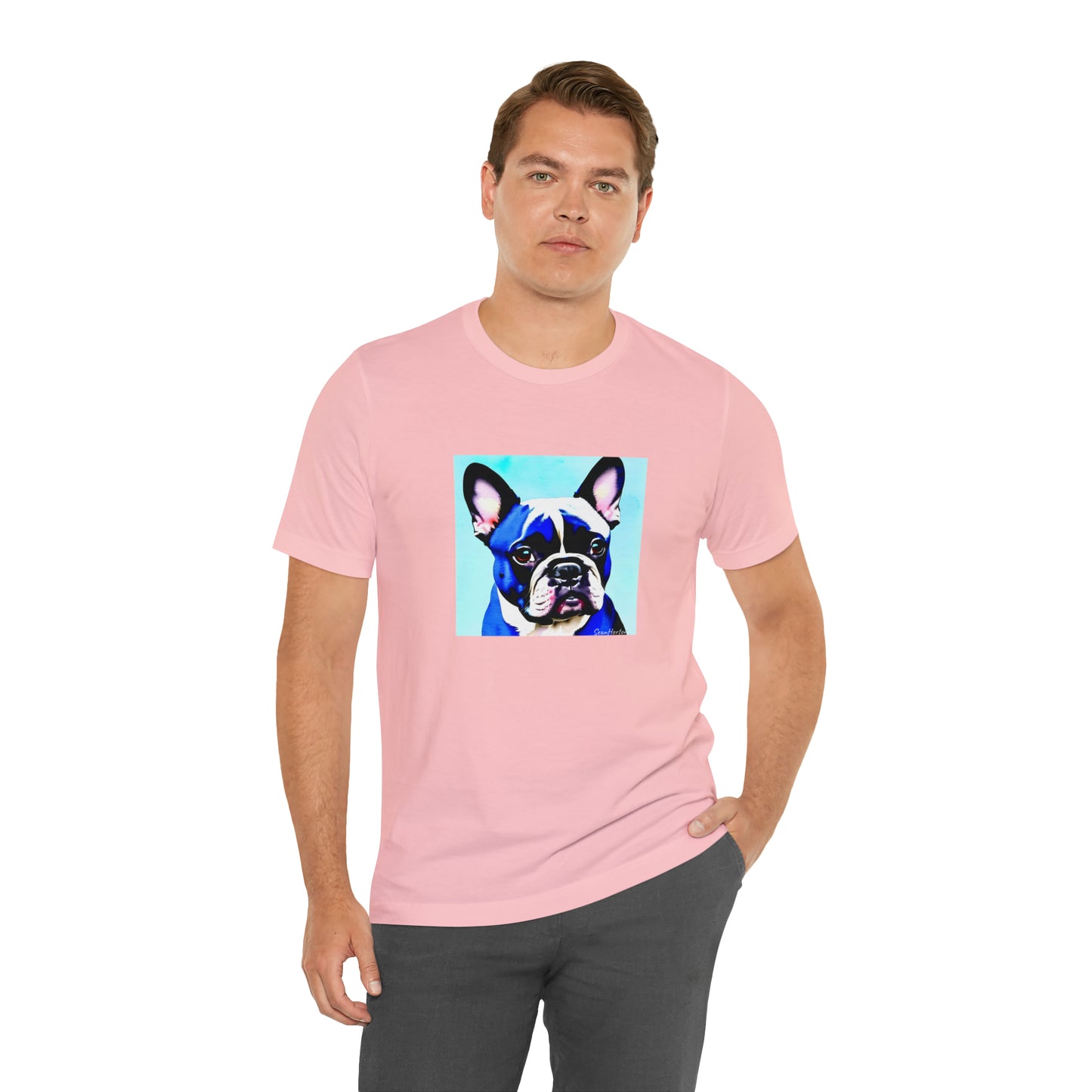 Blue Frenchie Unisex Jersey Short Sleeve Tee