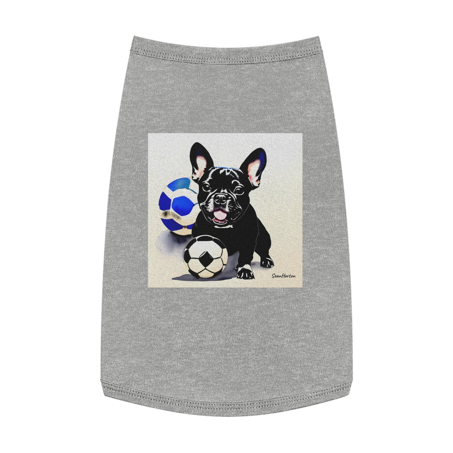Frenchie with a Soccer Ball Pet Tank Top