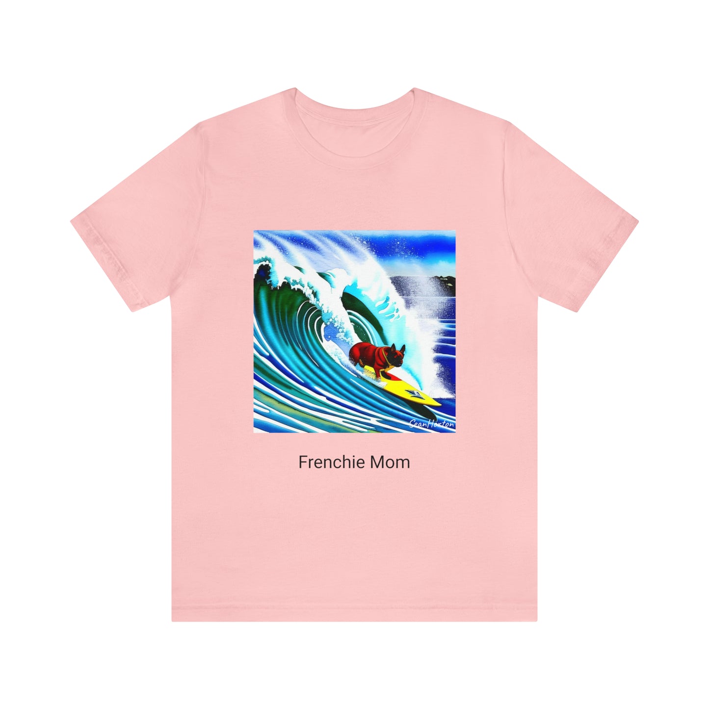Surfing Frenchie/Frenchie Mom Unisex Jersey Short Sleeve Tee