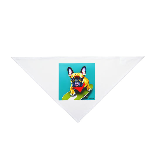Frenchie on a Skateboard #2 Pet Bandana