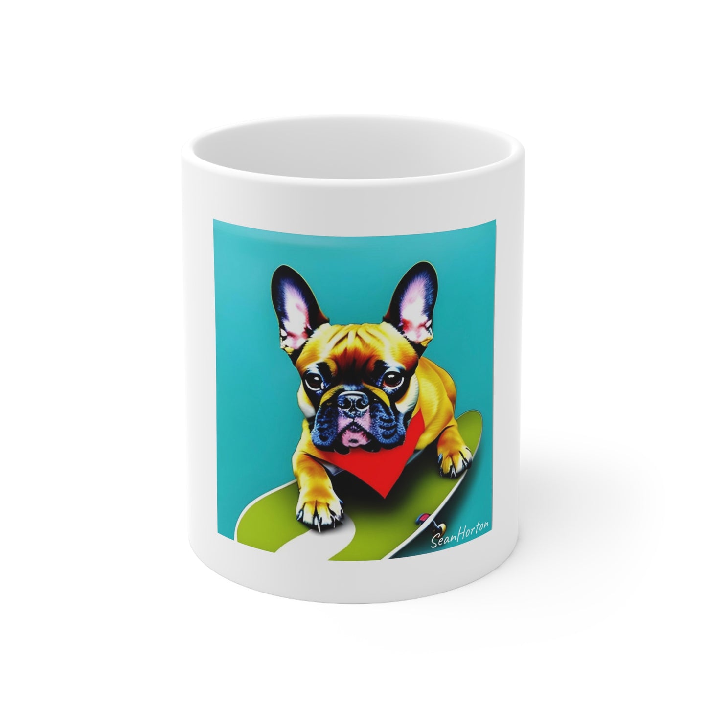 Frenchie on a Skateboard #2 Ceramic Mug 11oz