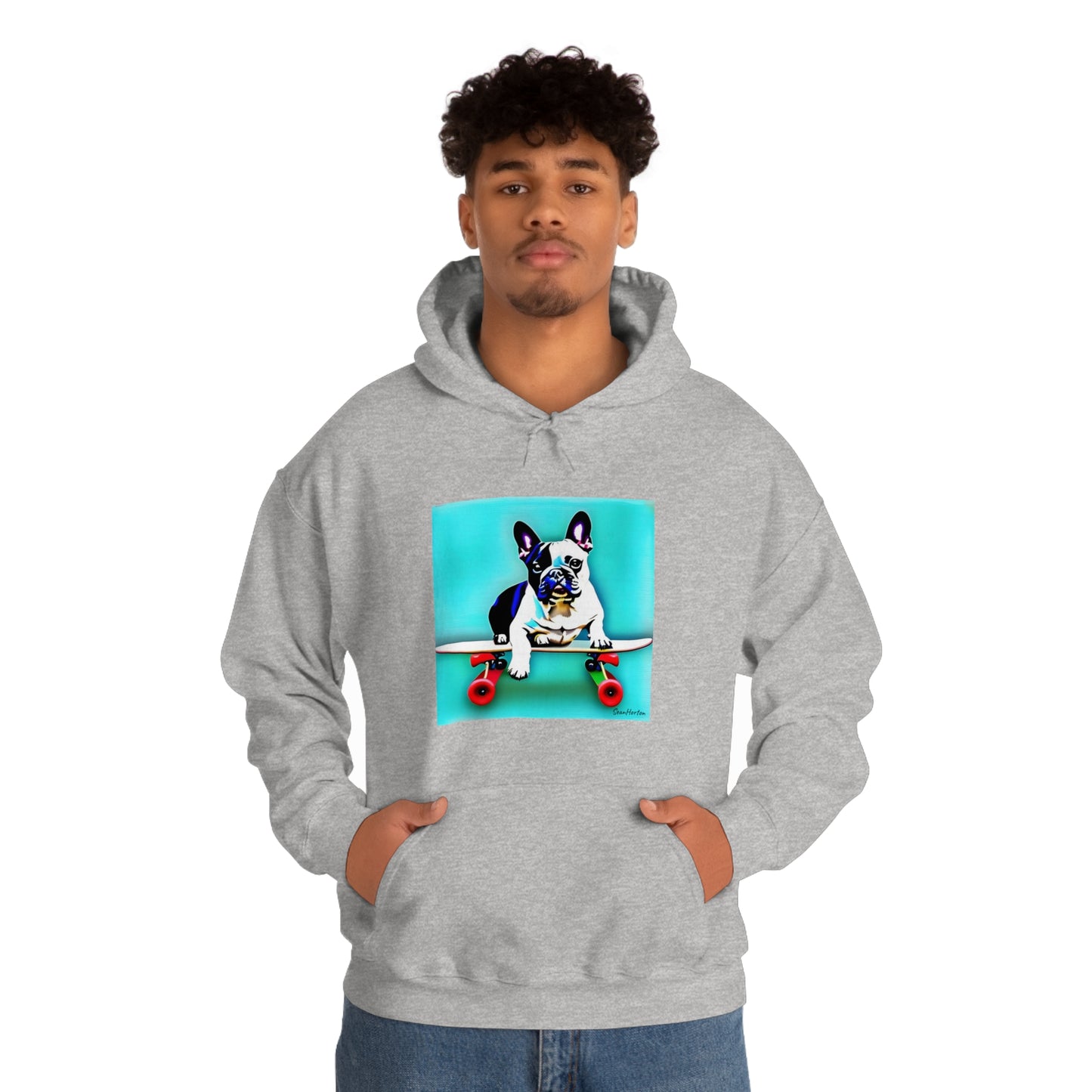 Frenchie on a Skateboard Unisex Heavy Blend™ Hooded Sweatshirt