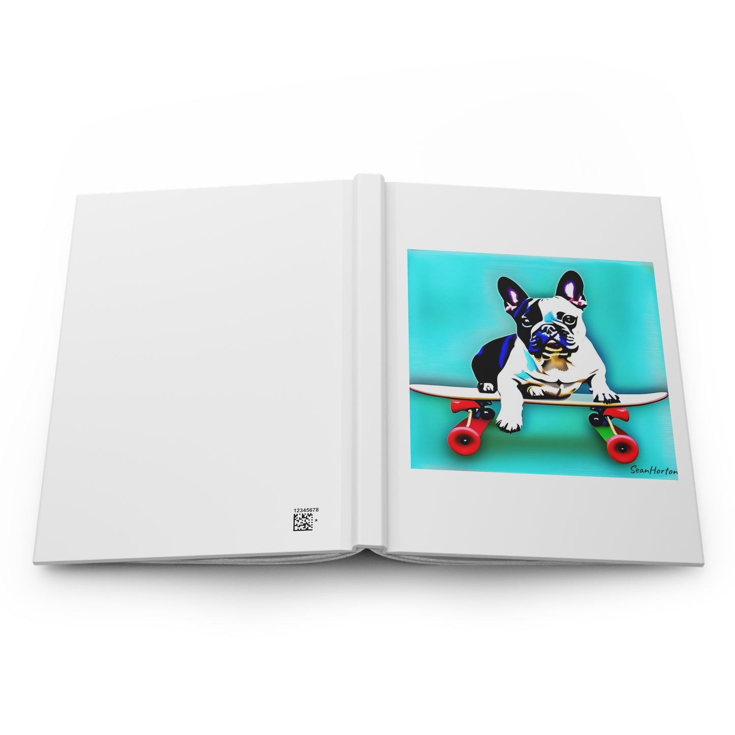 Frenchie on a Skateboard Hardcover Journal Matte