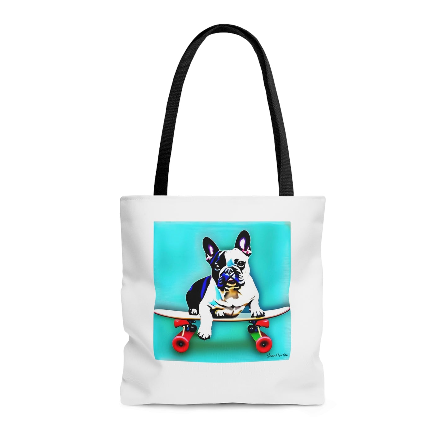 Frenchie on a Skateboard Tote Bag (AOP)