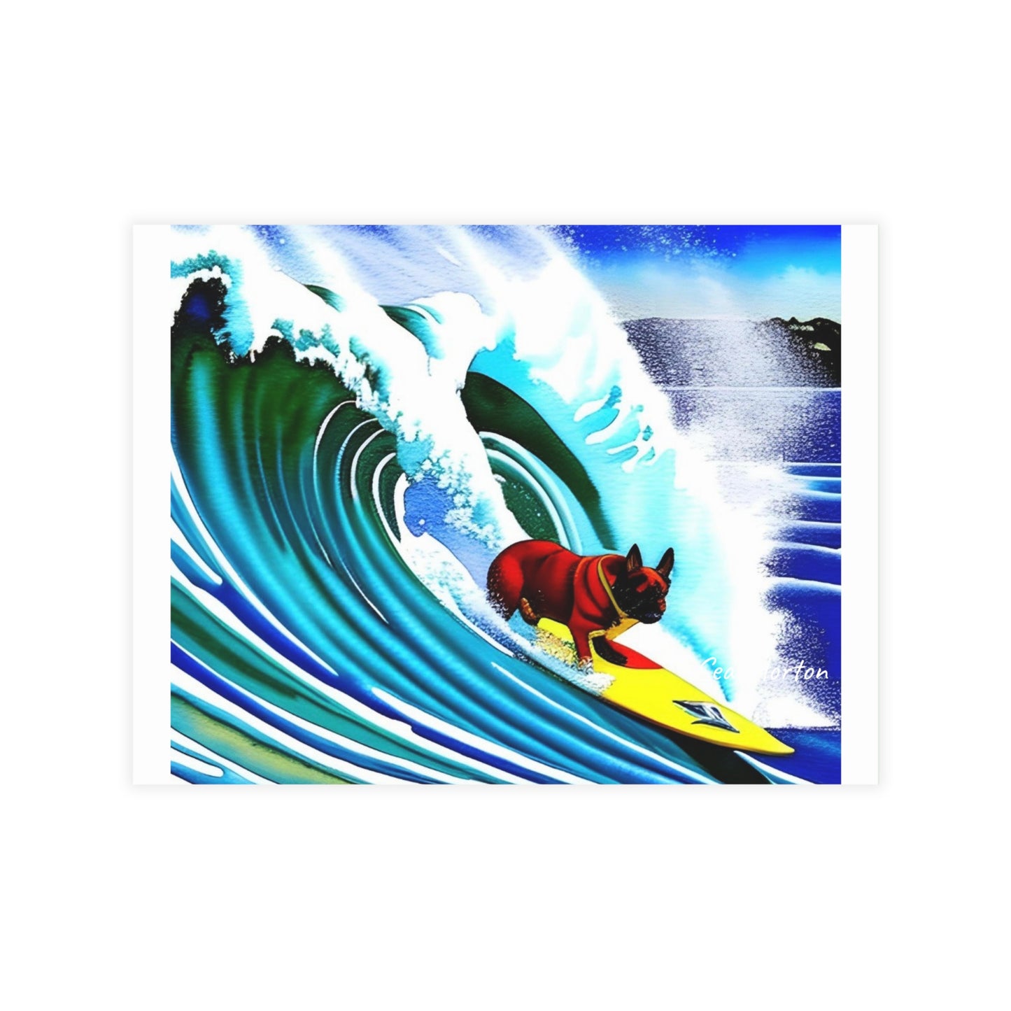 Surfing Frenchie Postcard Bundles (envelopes included)