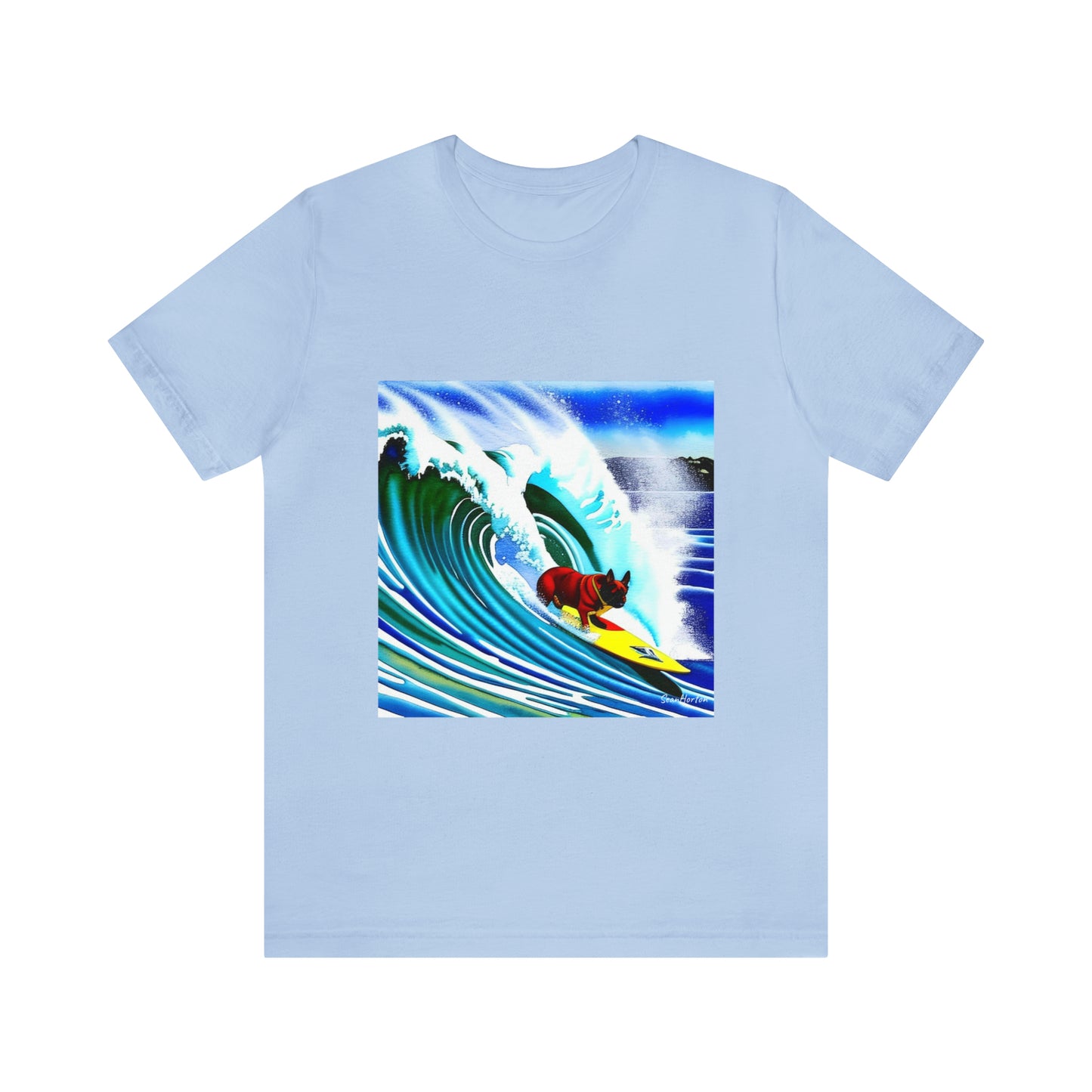 Surfing Frenchie Unisex Jersey Short Sleeve Tee