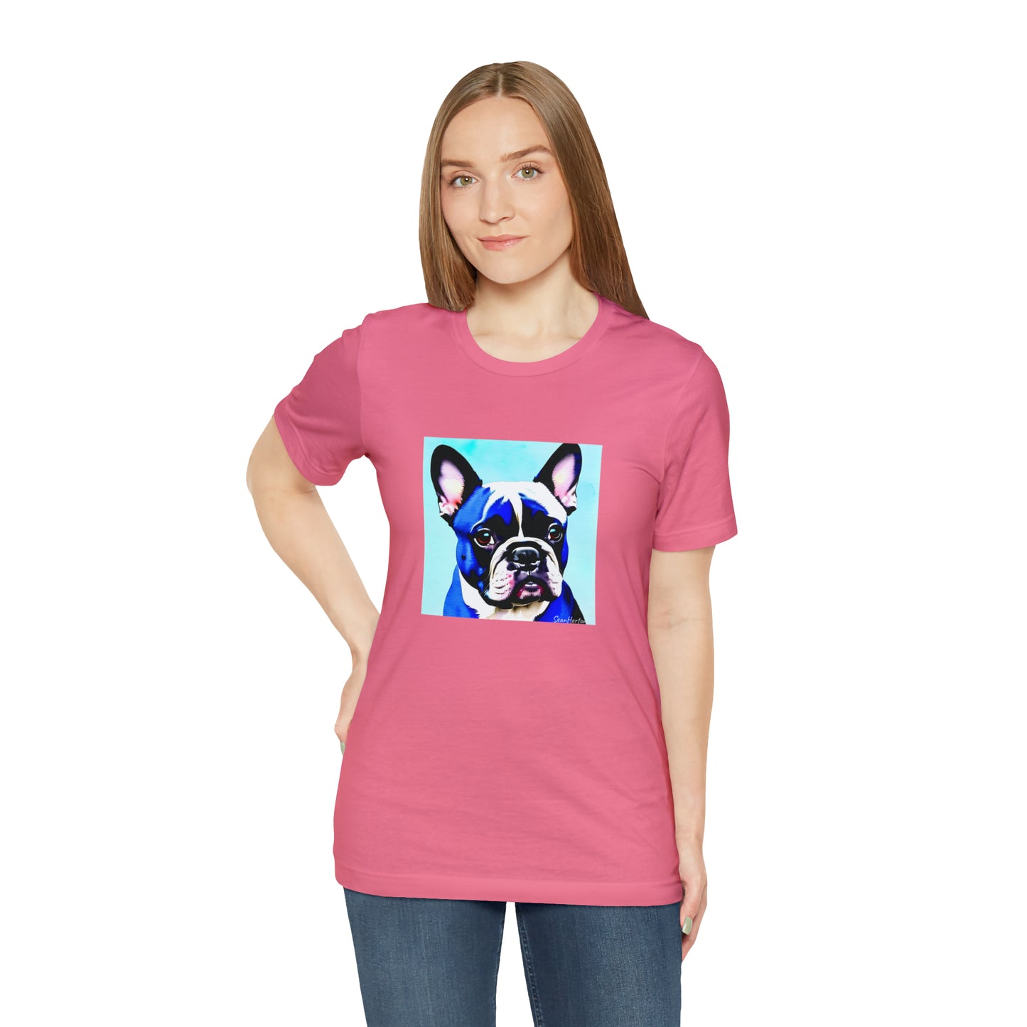 Blue Frenchie Unisex Jersey Short Sleeve Tee