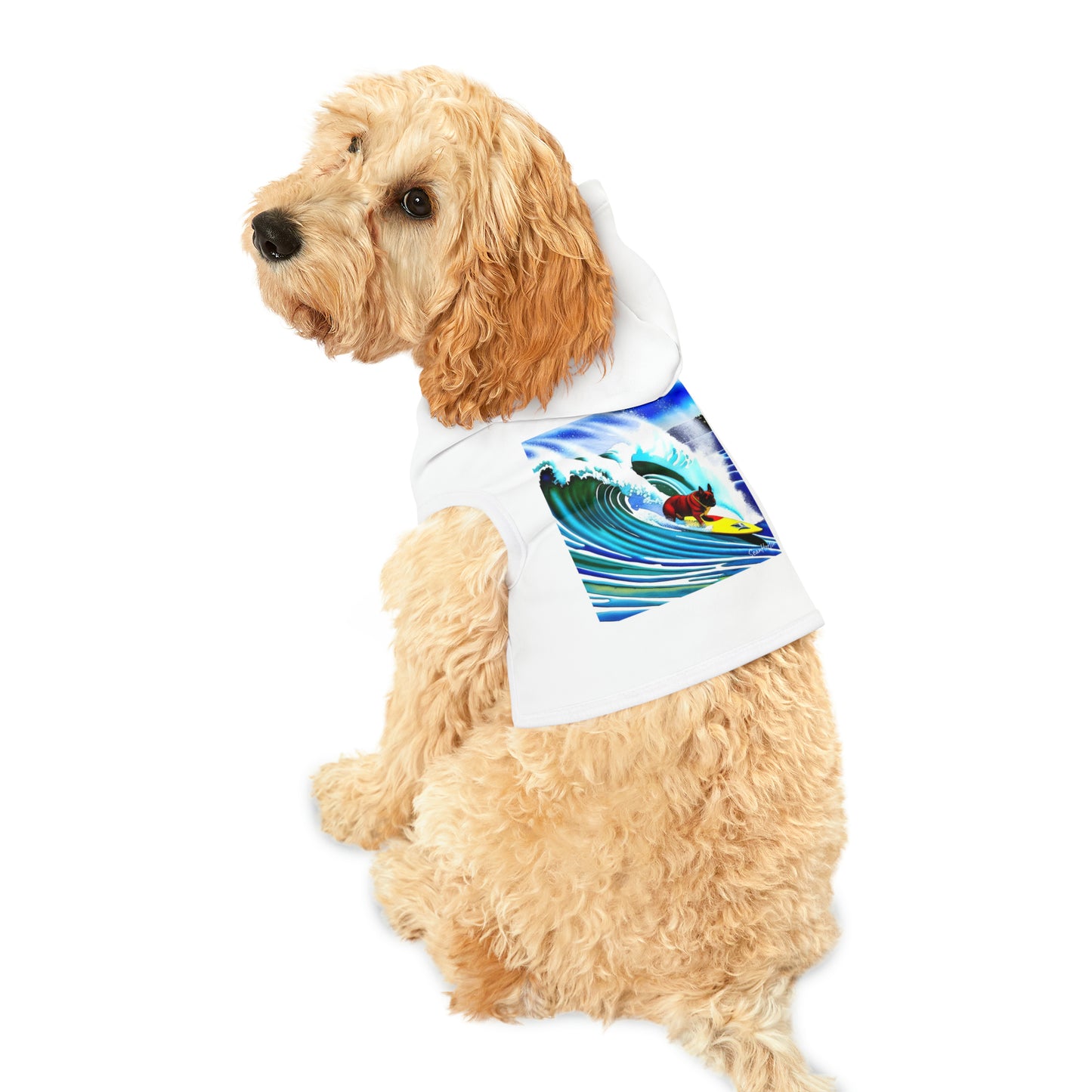 Surfing Frenchie Pet Hoodie