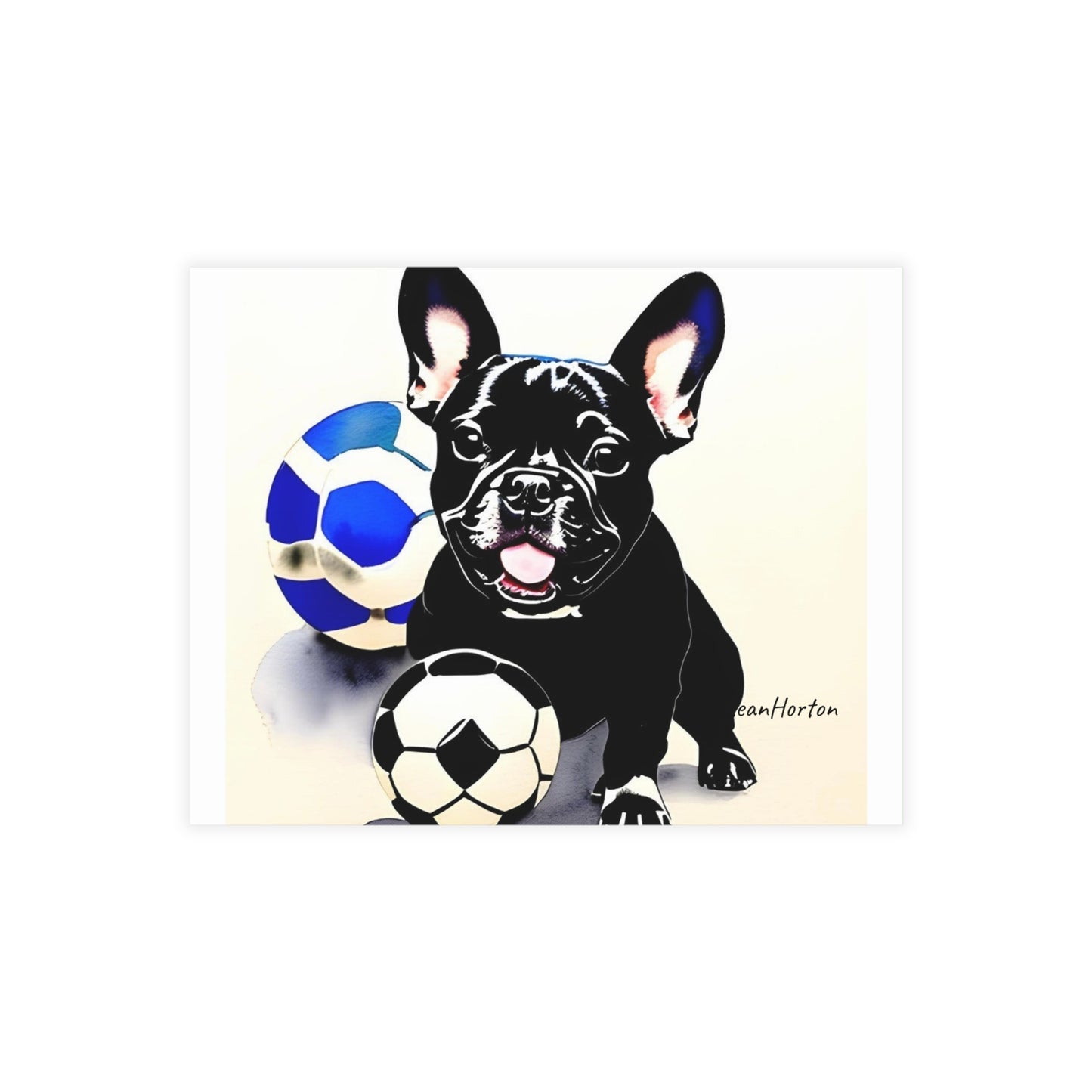 Frenchie with a Soccer Ball Postcard Bundles (envelopes included)