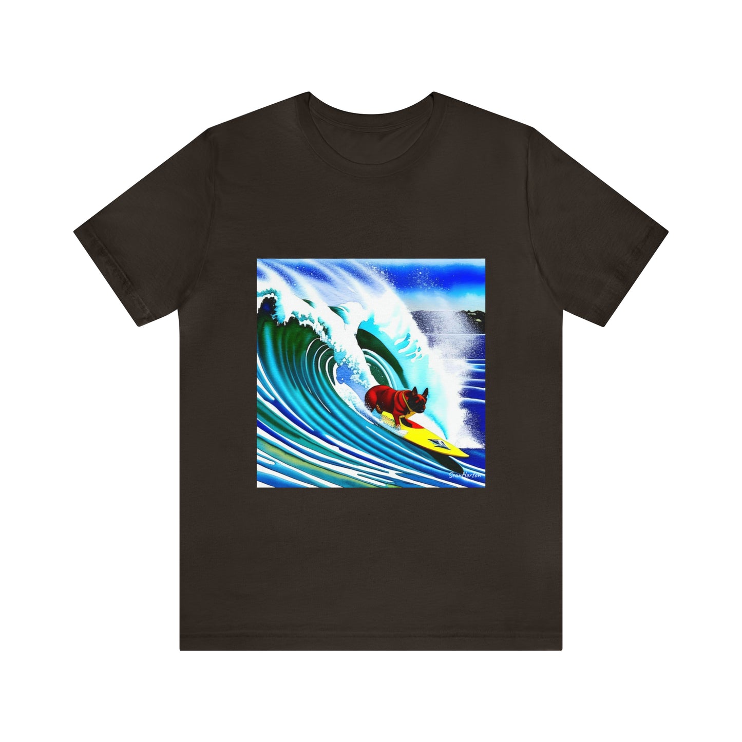 Surfing Frenchie Unisex Jersey Short Sleeve Tee
